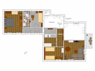 Floor plan of holiday apartment, 1st floor