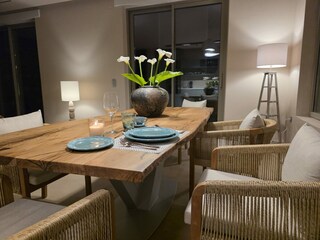 Dining area evening lights