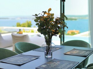 Modern dining area overviewing the sea Villa D3, Pašman