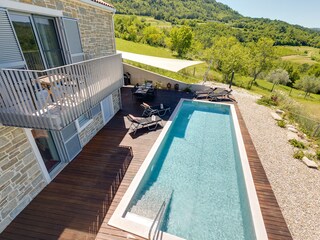 Private pool and balcony of villa