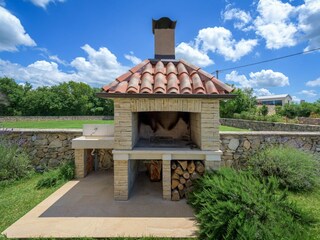 Grill in garden of villa