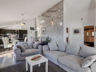 Livingroom and dining room in villa close to Crikvenica