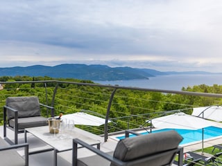 Terrace with sea view in Villa Lavinia, Kvarner Bay