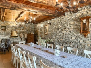 Dining area in rustic villa in Istria