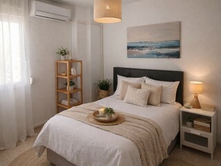 Schlafzimmer 2 mit einem Doppelbett und Klimaanlage