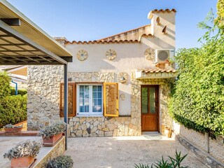 Charming stone facade with entrance