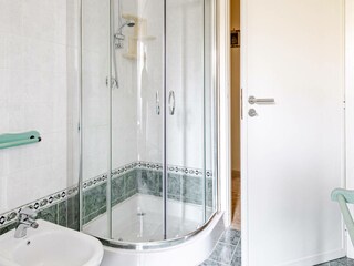 Bathroom with elegant glass shower