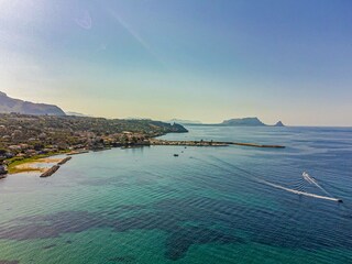 Crystal-clear bay of Trabia from above