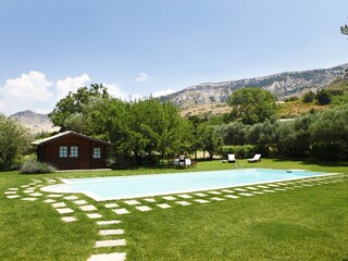 Private pool with panoramic countryside views, set with