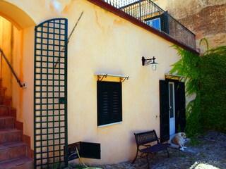 Traditional masseria entrance with stairs