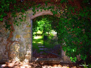 Garden gate leading to the pool