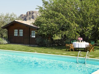 Private pool and lawn