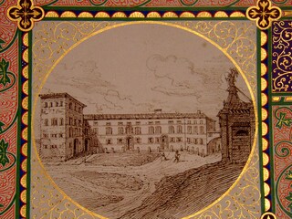 Zeichnung der Schlossfassade (1860)