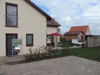 Stellplatz und Eingang Casa Leonardo