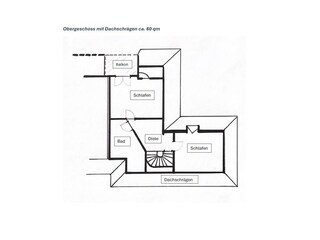 Ferienwohnung Orts-Idyll, Grundriss Obergeschoss