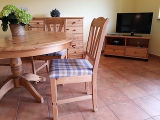 Das Wohnzimmer mit Terrasse südseitig