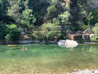 swimming at La Baume