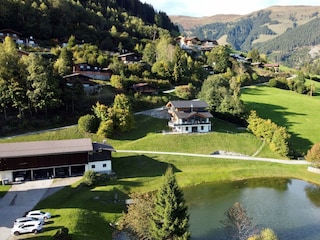 das Chalet aus der Luft