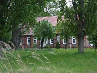Blick aus dem Park auf das Haus