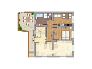 Grundriss Appartement für Zwei Leogang Steiner
