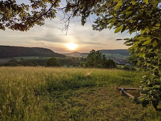 Sonnenuntergang über den Feldern