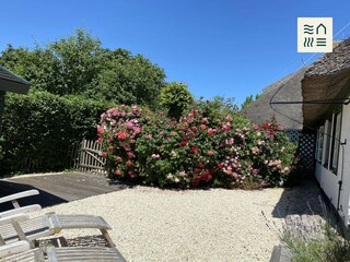 Gartenteil mit der Rosenhecke