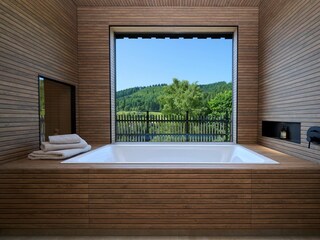Die Badewanne mit Panoramafenster