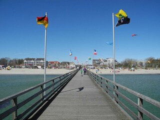 Blick von der Seebrücke auf den Strand