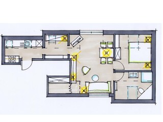 Gut durchdachter Grundriss der Ferienwohnung