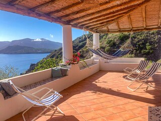 Sun chairs with island panorama