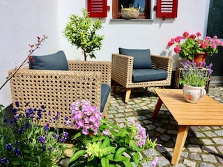 Cozy lounge area on the terrace