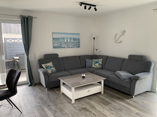 Gemütlicher Sitzbereich im Ferienhaus.
