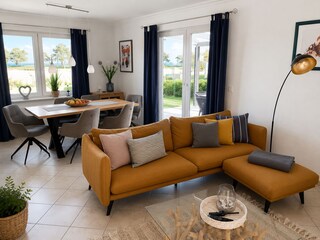 Der Wohn.-und Essbereich des Ferienhauses.