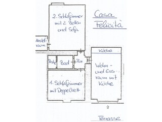 Vakantieappartement Caldana Grondplan 14