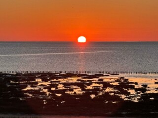 Am Strand Sonnenuntergang im Fortschritt