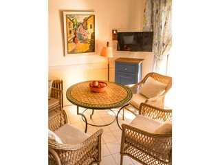 Dining area with TV