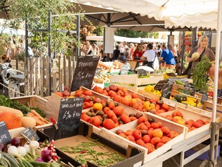 Market selling local products in Gruissan Village