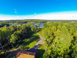 Blick vom Ferienhaus zum See Ören