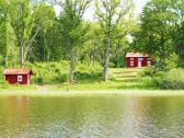 Blick vom See auf das Haus & die Sauna am See