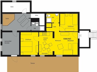 Appartement Am schwarzen Busch Grondplan 39