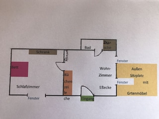 Skizze Grundriss Ferienwohnung