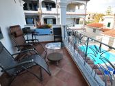 Balcony with view on Pool