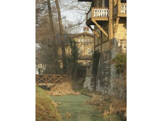 Swiss houses on the brook