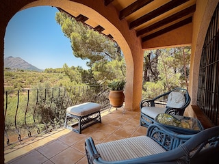 Private terrace with mountain views