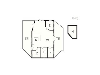 Vakantiehuis Juelsminde Grondplan 2