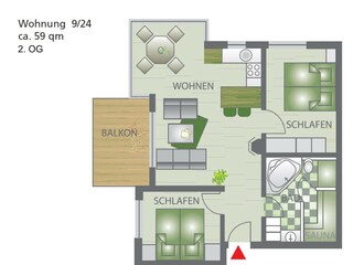 Appartement de vacances Großenbrode Plan d'étage 21