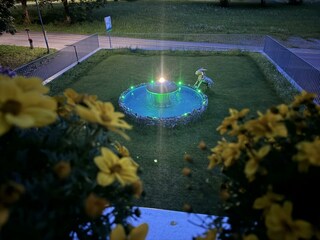 Springbrunnen bei Nacht