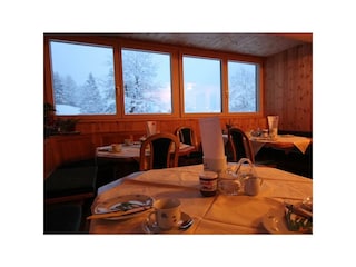 Frühstücksraum Breitspitzblick im Winter