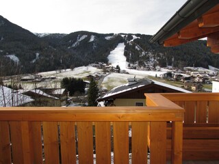 Blick vom Balkon auf die Weltcuppiste