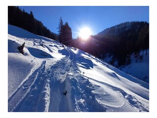 Aufstiegsspur im Winter zur Schönwetterhütte